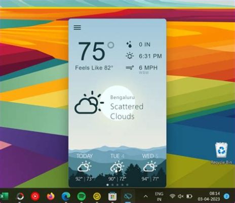 how to add weather to taskbar