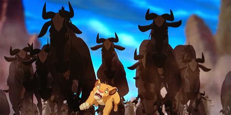 what animal stampedes in lion king